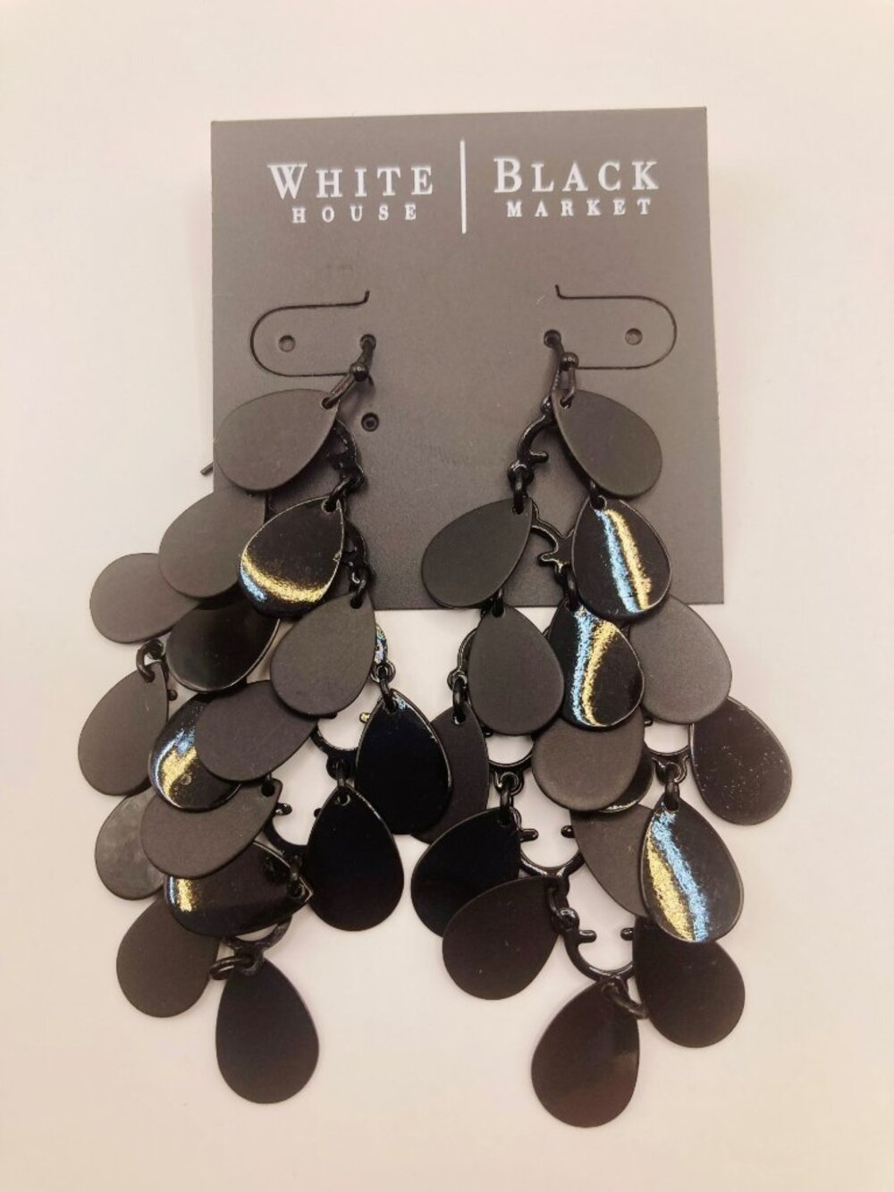 New White House Black Market Black Dangle Earrings -50B